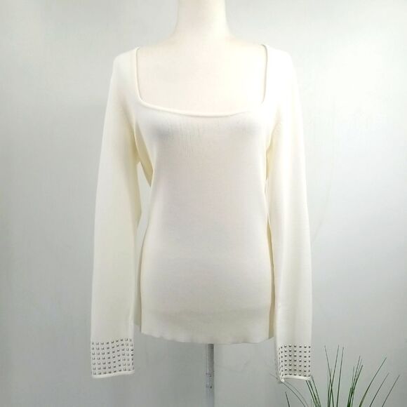 White House Black Market Tops - Square neck, embellished sleeves.     White House Black Market